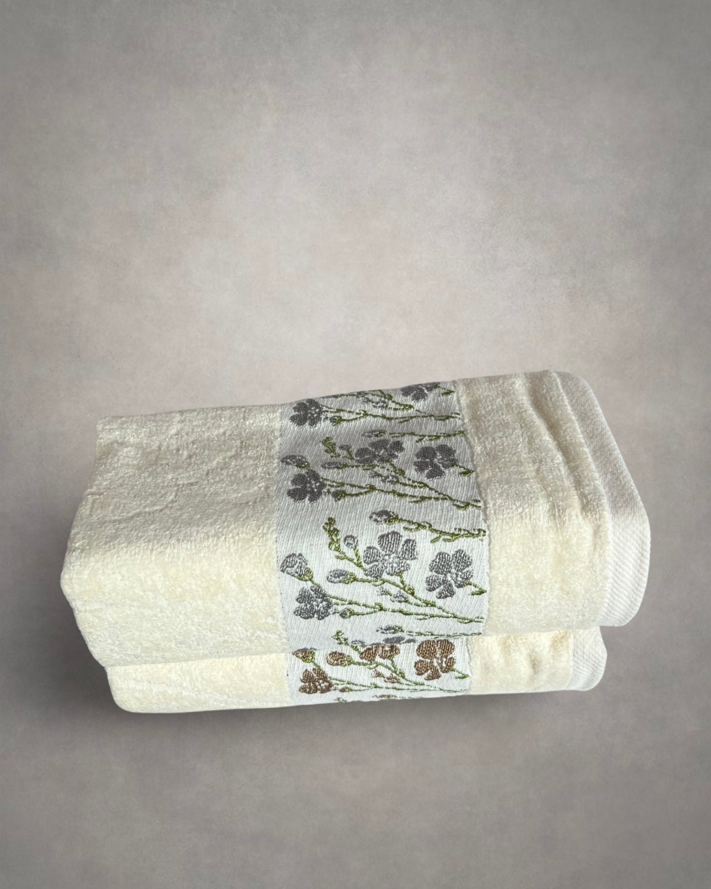 Luxury Embroidered Towels Flowers