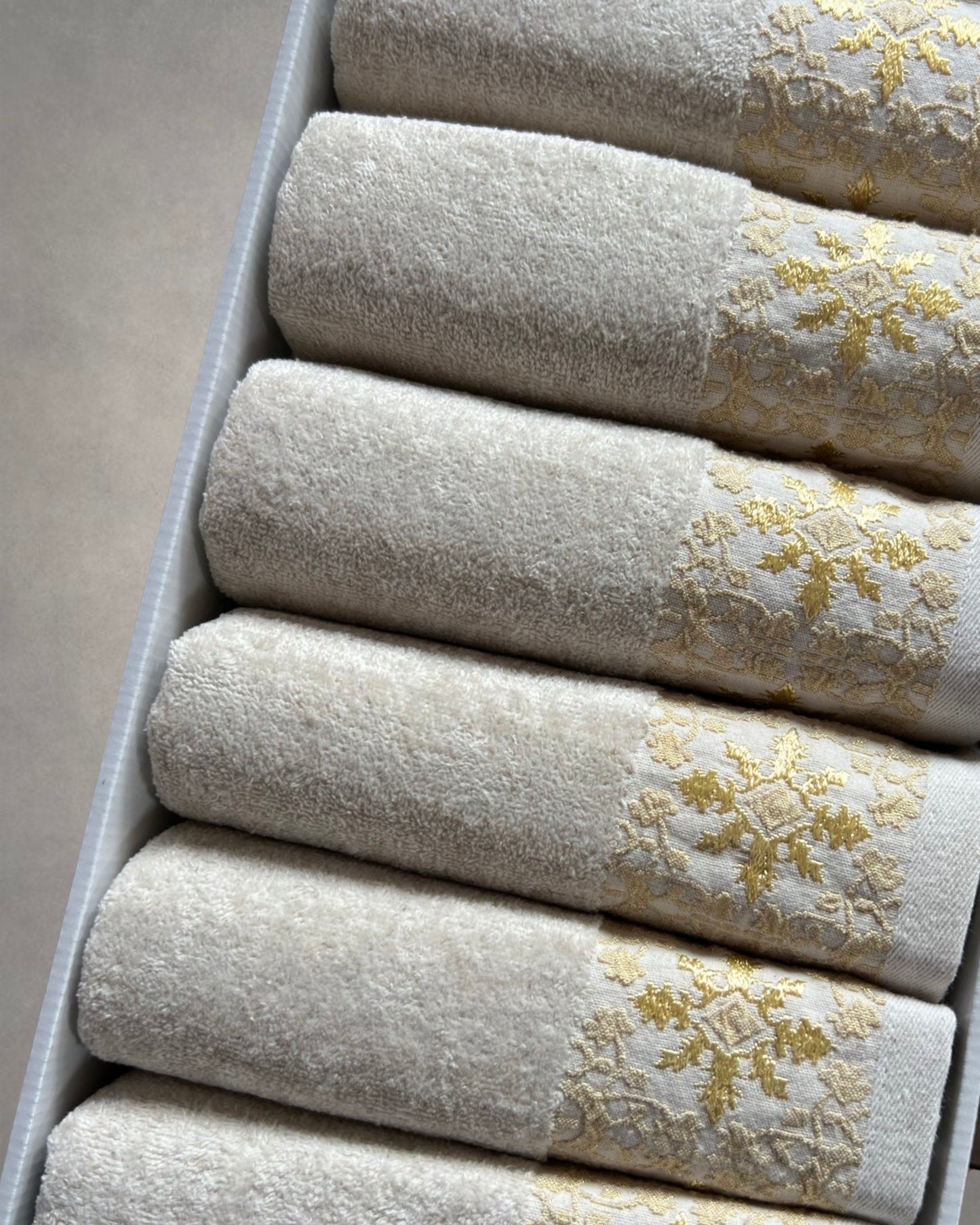 Luxury Embroidered Towels Golden Star