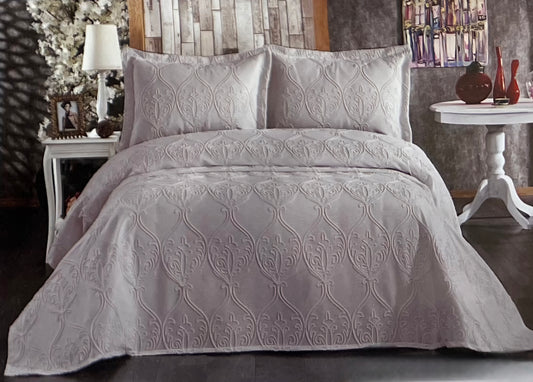 Luxury embroidered sofa or bed cover Maya Gray