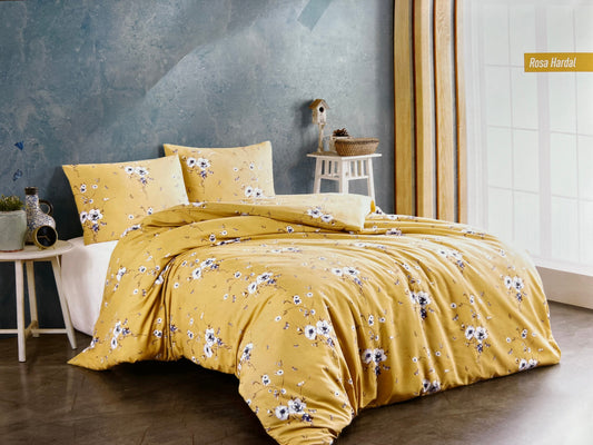 Спален комплект с чаршаф с ластик Роза Двоен